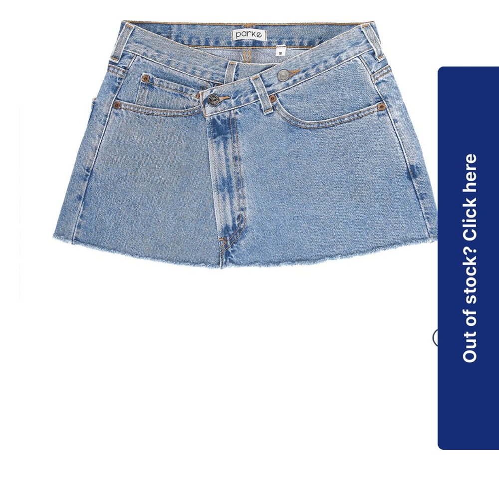 PARKE Denim Crossover Mini Skirt